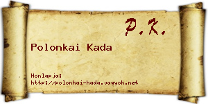 Polonkai Kada névjegykártya